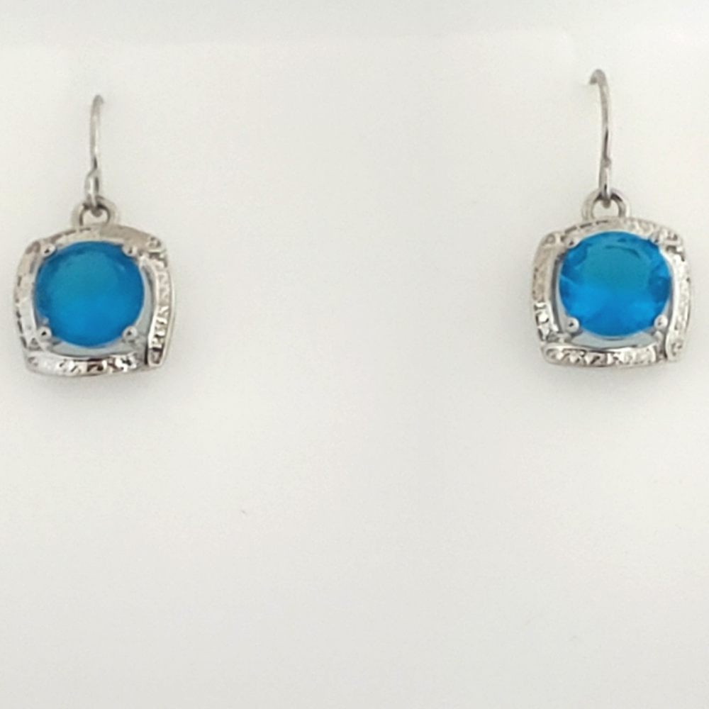 NWOT Blue Topaz earrings - Picture 4 of 6